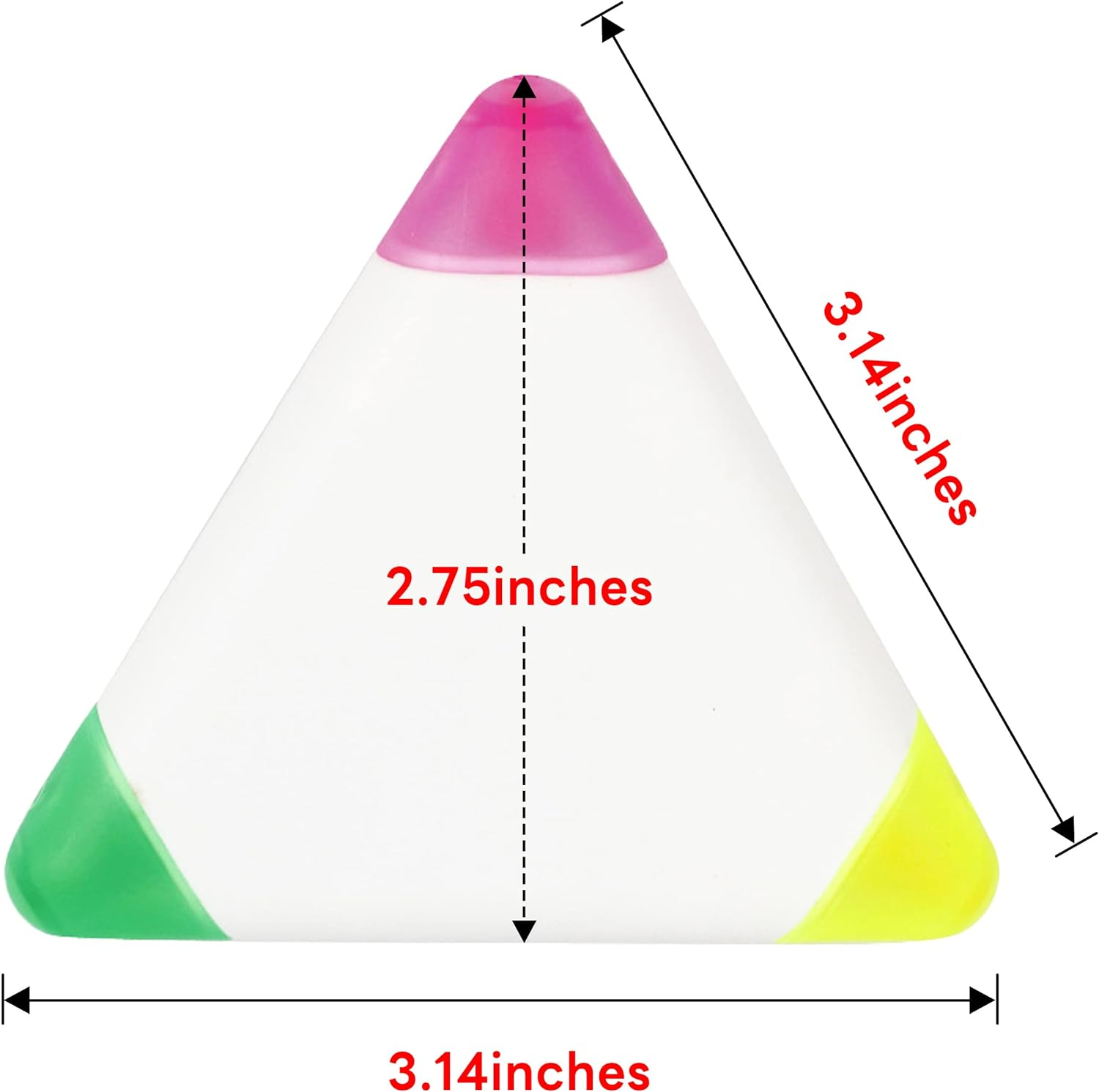 100PCS Custom Bulk Highlighters Personalized Triangle Highlighter With Your Logo Text